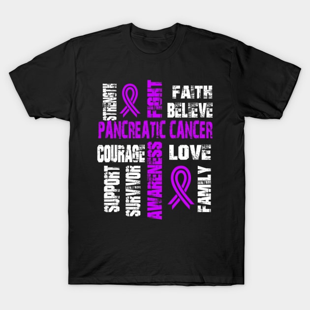 Support Believe And Fight Pancreatic Cancer T-Shirt by kennethhibson